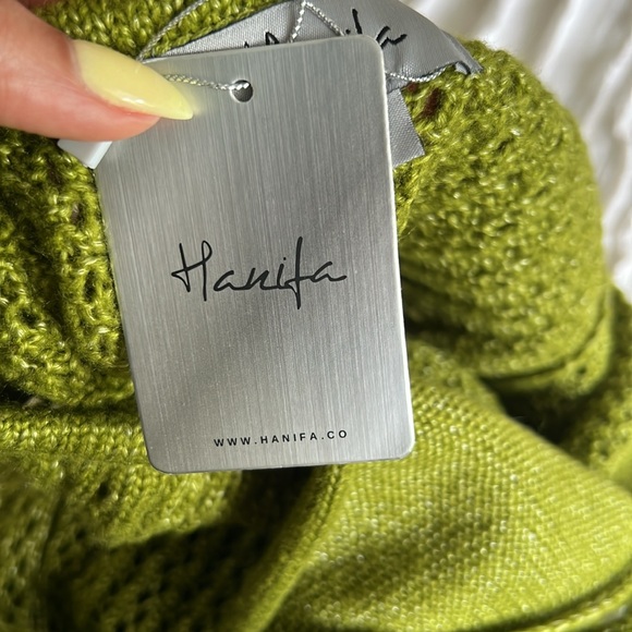 Hanifa Crochet Green Knit Dress with Ruffle Hem - Picture 7 of 8